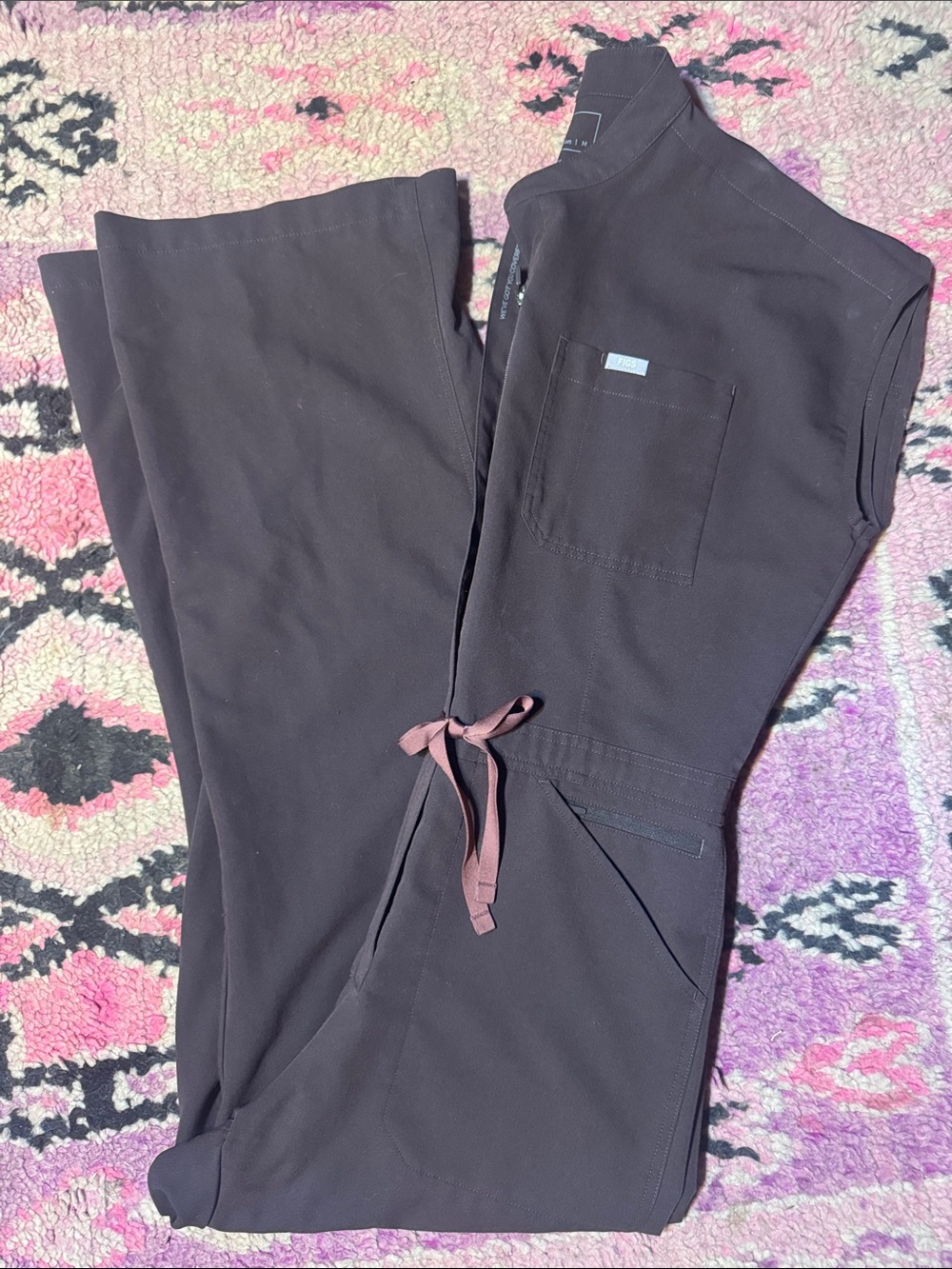 Figs Espresso Rafaela Wide Leg Jumpsuit Size Medium 🤎💕